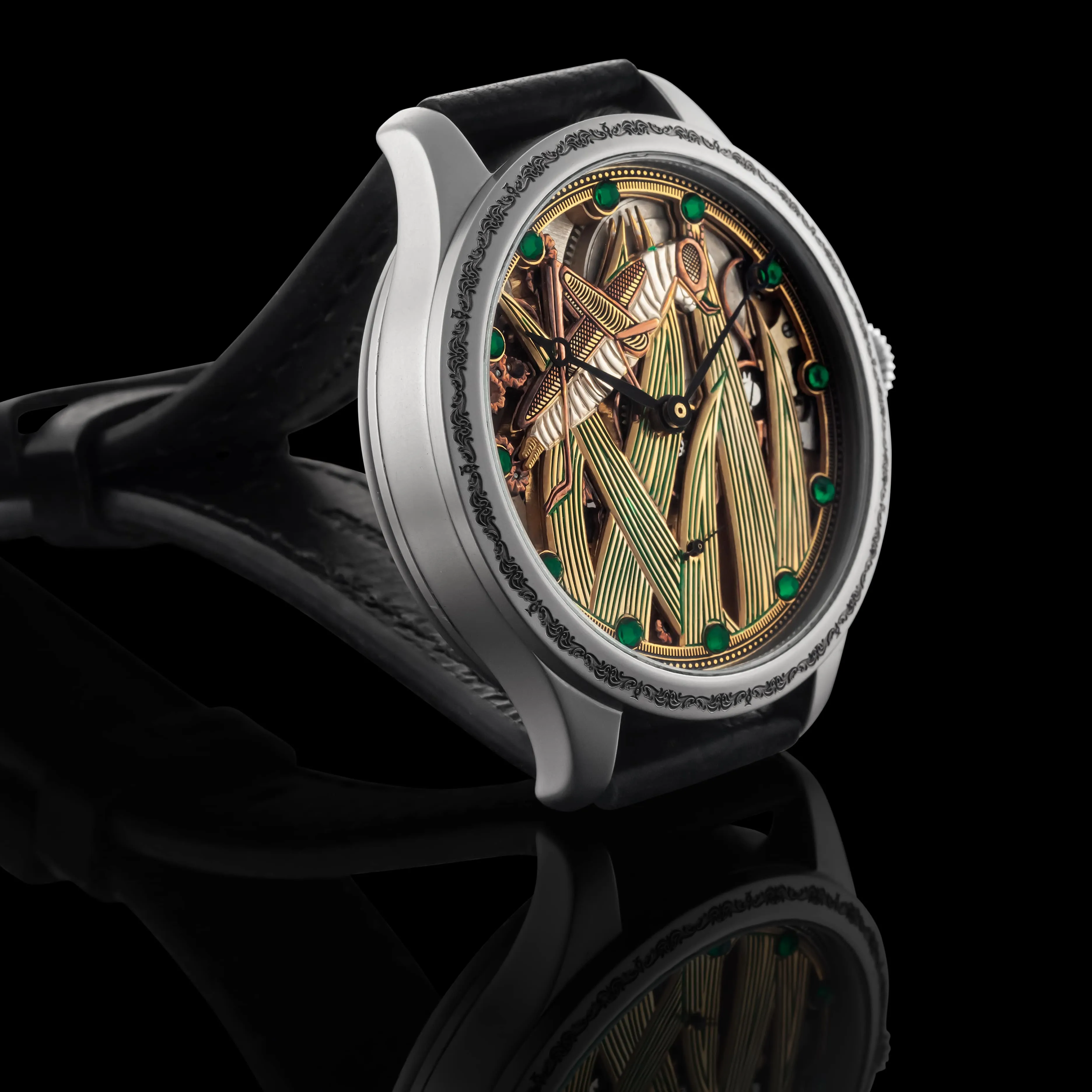 LOCUSTE Men's Skeletonized Wristwatch with GIRARD PERREGAUX Vintage Mechanical Movement