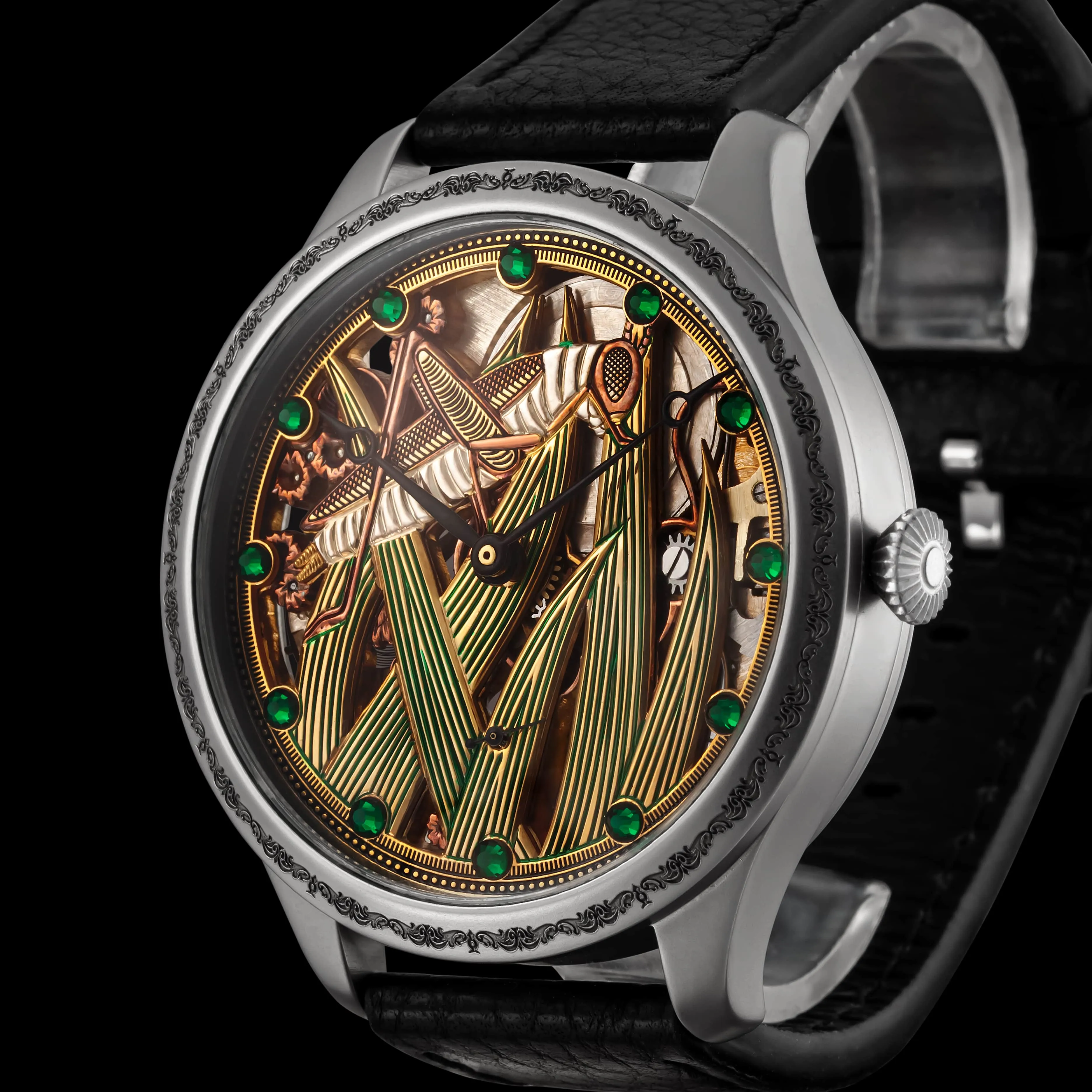 LOCUSTE Men's Skeletonized Wristwatch with GIRARD PERREGAUX Vintage Mechanical Movement