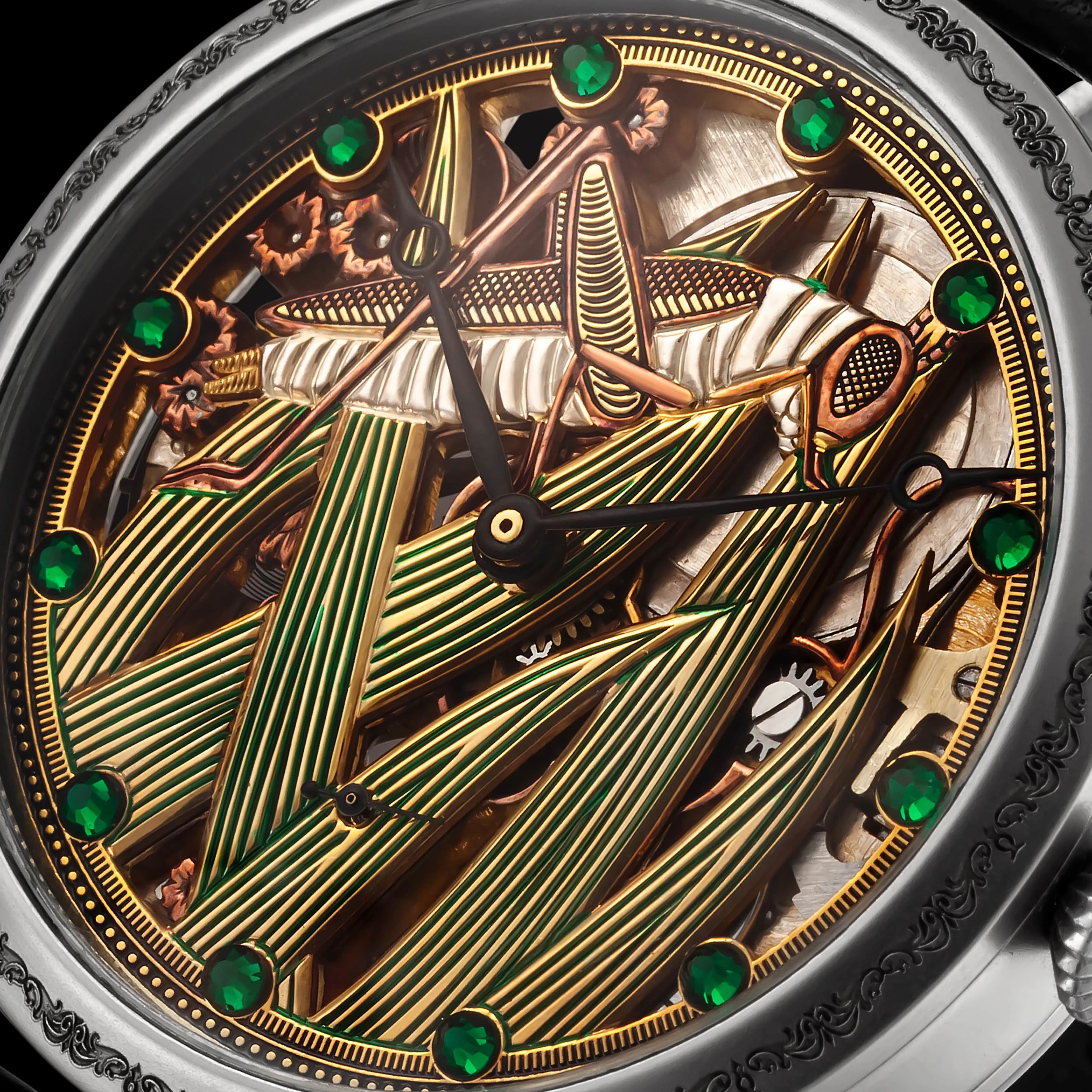 LOCUSTE Men's Skeletonized Wristwatch with GIRARD PERREGAUX Vintage Mechanical Movement