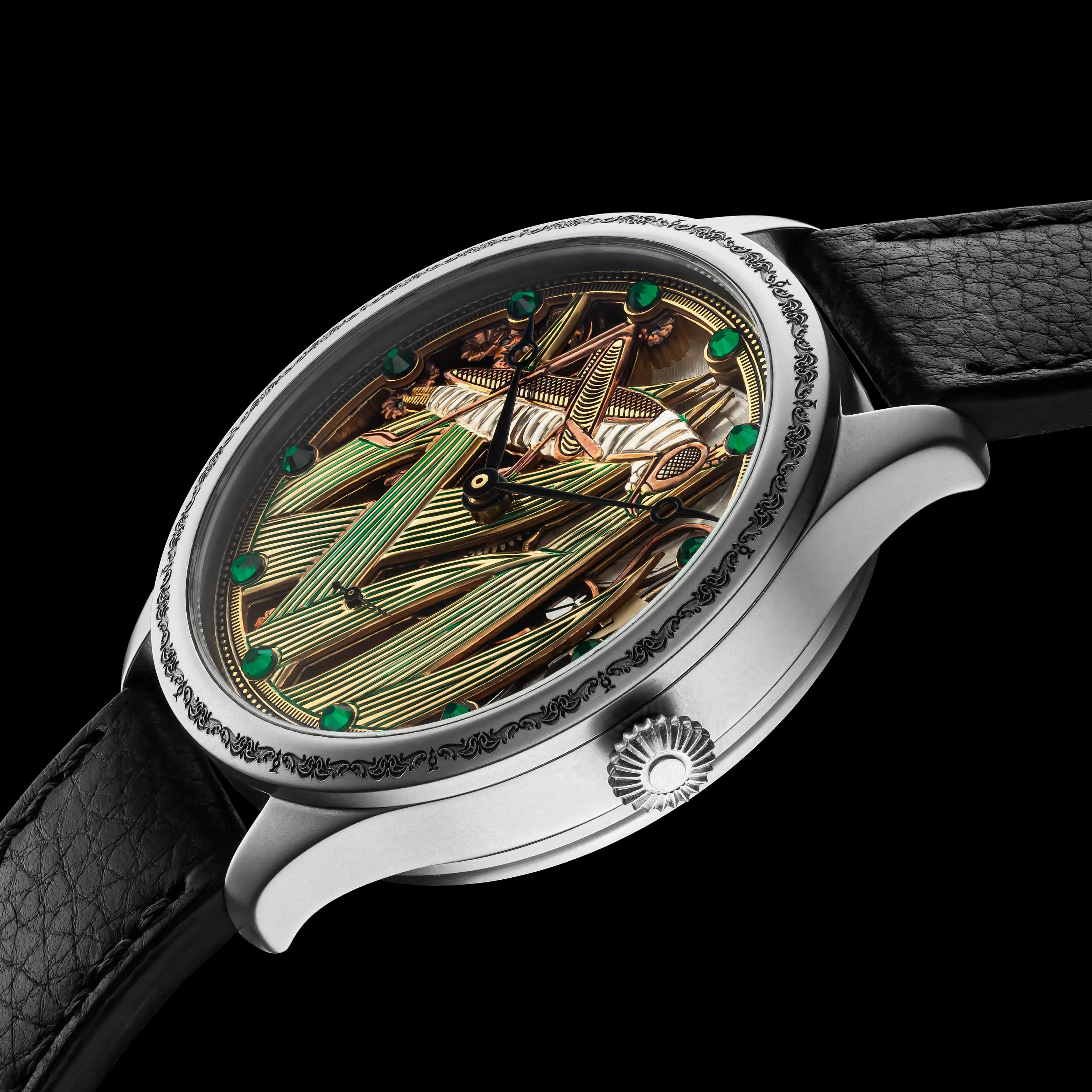 LOCUSTE Men's Skeletonized Wristwatch with GIRARD PERREGAUX Vintage Mechanical Movement