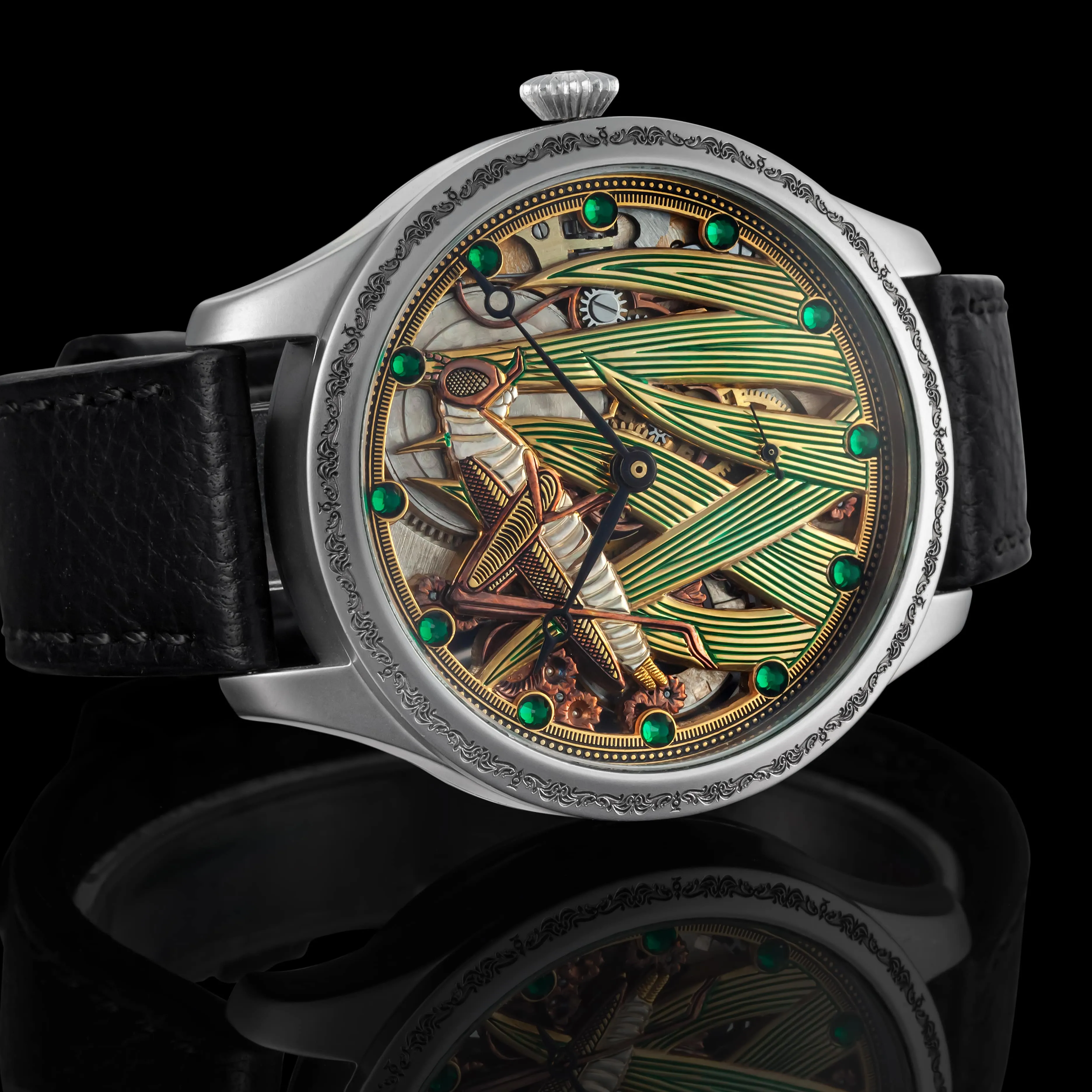LOCUSTE Men's Skeletonized Wristwatch with GIRARD PERREGAUX Vintage Mechanical Movement