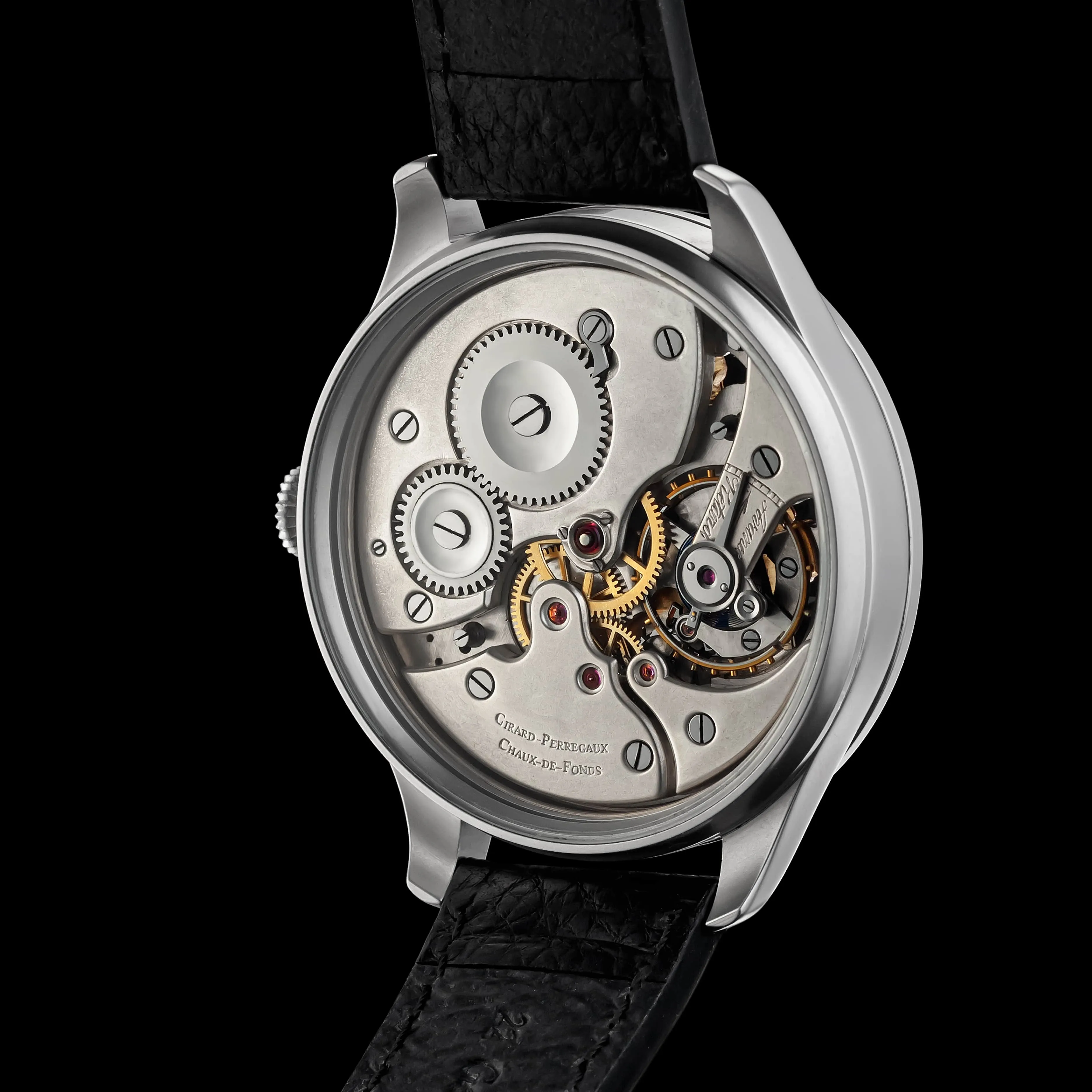LOCUSTE Men's Skeletonized Wristwatch with GIRARD PERREGAUX Vintage Mechanical Movement