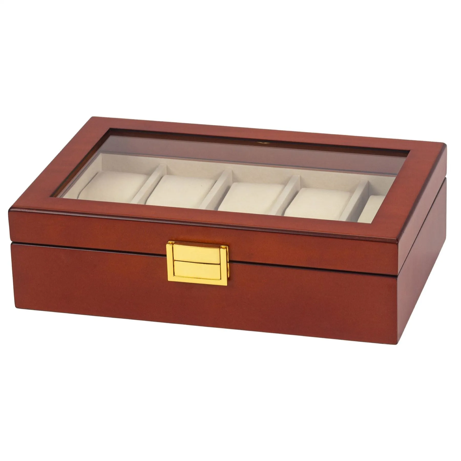 Mele & Co 10 Watch Box With Glass Viewing Lid Gent's Watch Box