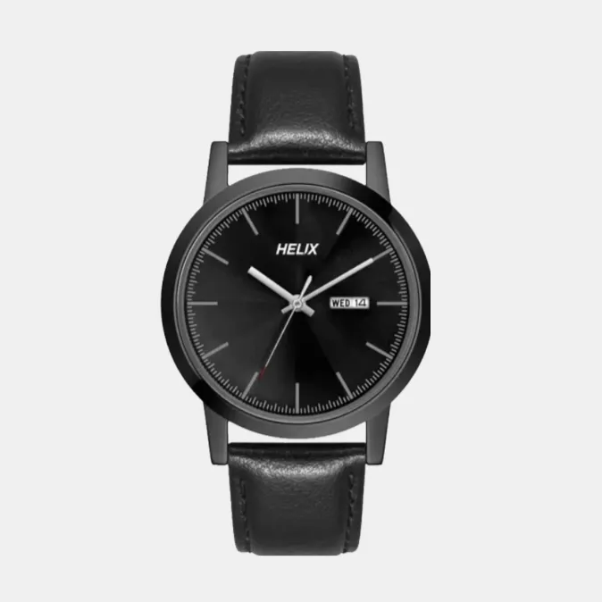 Men Black Analog Leather Watch TW047HG03