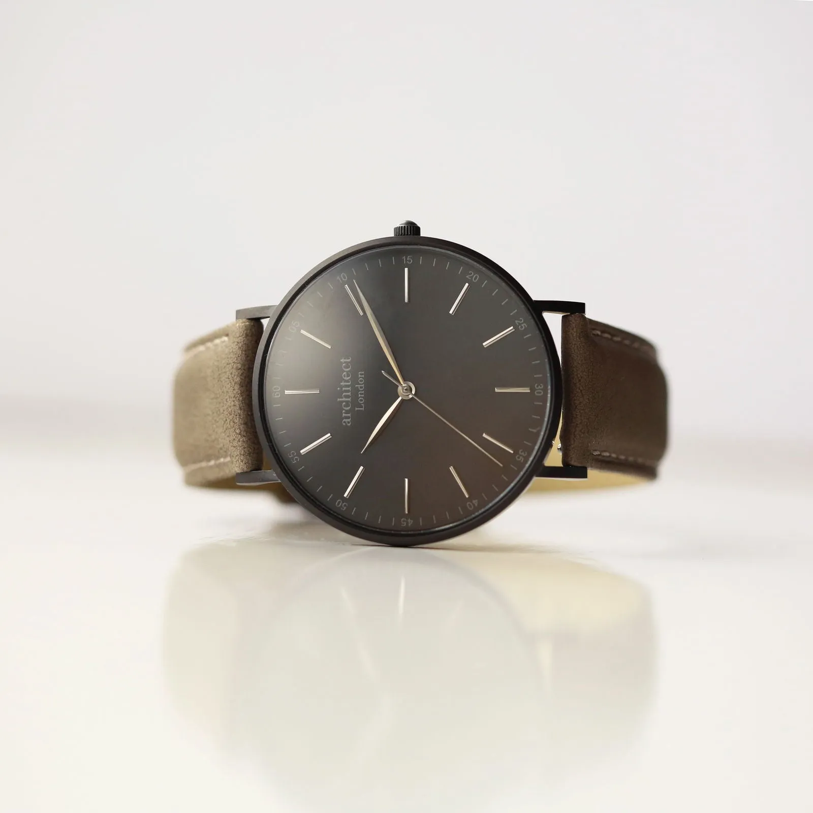 Men's Handwriting Engraved Watch - Minimalist Watch   Urban Grey