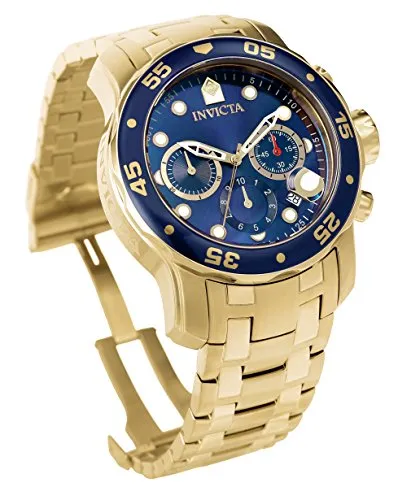 Men's Pro Diver Collection Chronograph 18k Gold-Plated Watch with Link Bracelet
