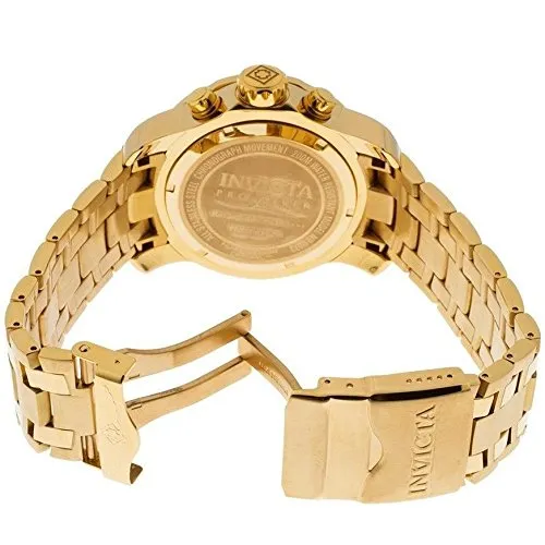 Men's Pro Diver Collection Chronograph 18k Gold-Plated Watch with Link Bracelet