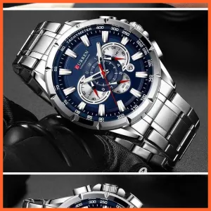Mens Watches Top Brand Luxury Chronograph Quartz Men Watch Waterproof Sport Wrist Watch Men Stainless Steel Watch