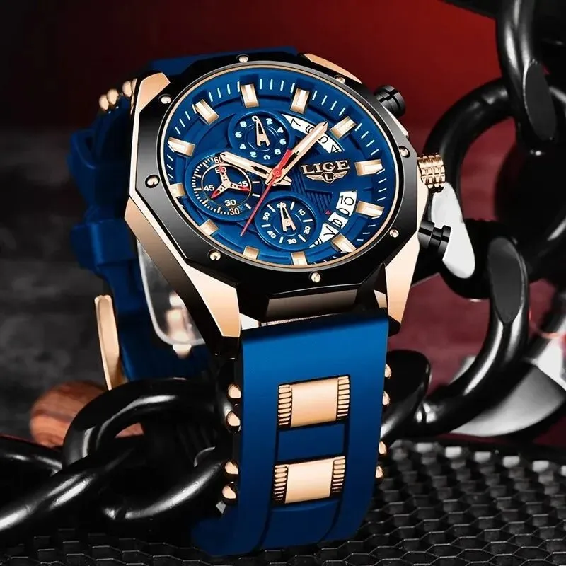 Mens Watches Top Brand Luxury Silicone Sport Watch Men Quartz