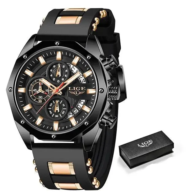 Mens Watches Top Brand Luxury Silicone Sport Watch Men Quartz