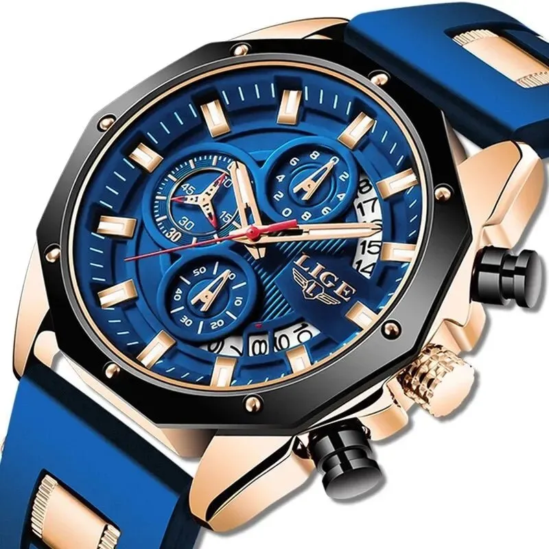 Mens Watches Top Brand Luxury Silicone Sport Watch Men Quartz