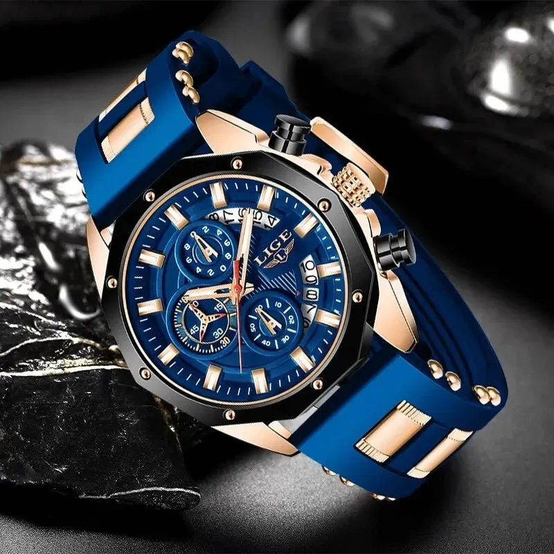 Mens Watches Top Brand Luxury Silicone Sport Watch Men Quartz