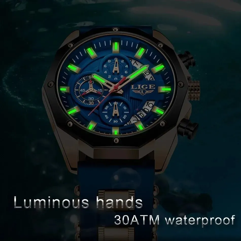 Mens Watches Top Brand Luxury Silicone Sport Watch Men Quartz