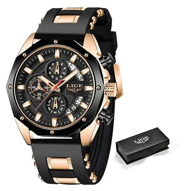Mens Watches Top Brand Luxury Silicone Sport Watch Men Quartz