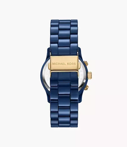 Michael Kors Women's Runway Chronograph Navy-Coated Stainless Steel Watch MK7332