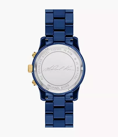 Michael Kors Women's Runway Chronograph Navy-Coated Stainless Steel Watch MK7332