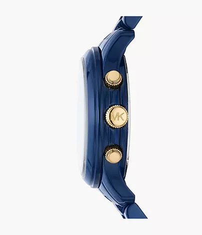 Michael Kors Women's Runway Chronograph Navy-Coated Stainless Steel Watch MK7332