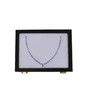 MS8670 Blue Sapphire Set Necklace 14.07 cts (40Pcs) Natural / Heated MS8670