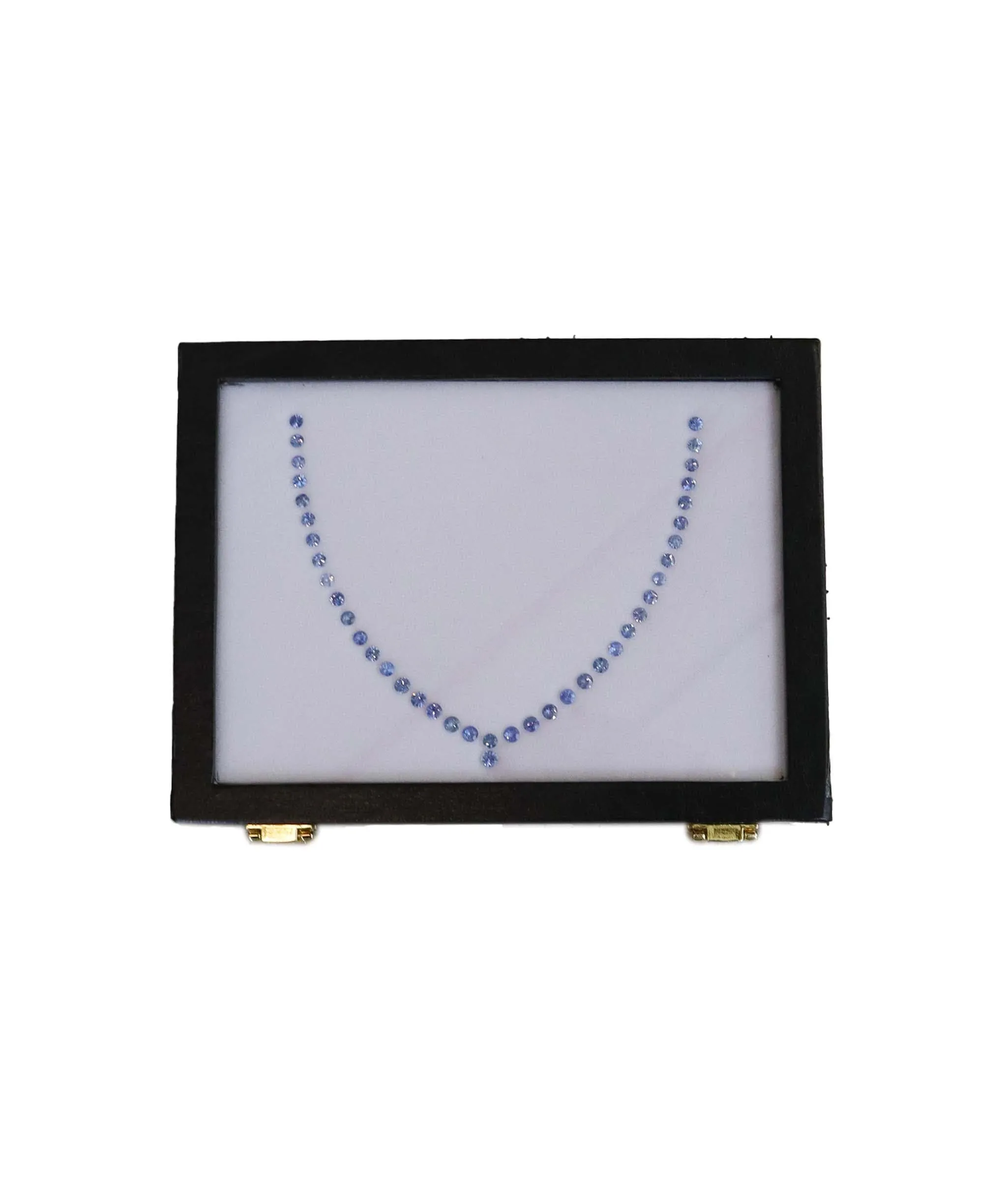 MS8670 Blue Sapphire Set Necklace 14.07 cts (40Pcs) Natural / Heated MS8670