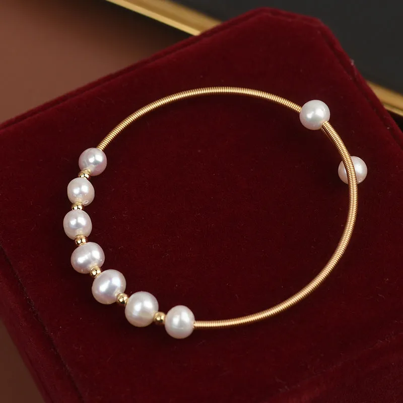 Natural Freshwater Pearl Bracelet With Adjustable Opening, Niche Design, Exquisite Bracelet For Women kode