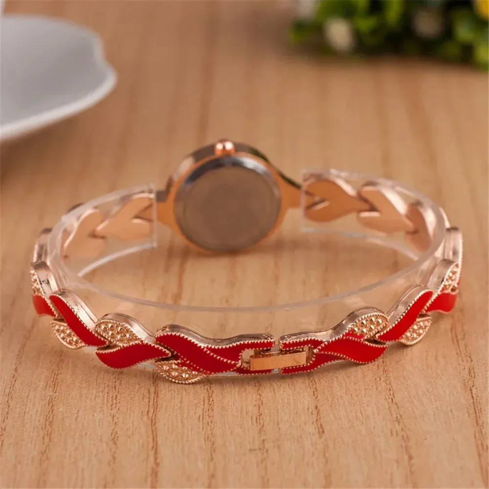 New Fashion Rhinestone Watches Women Luxury Stainless Steel Quartz Dress Wristwatches