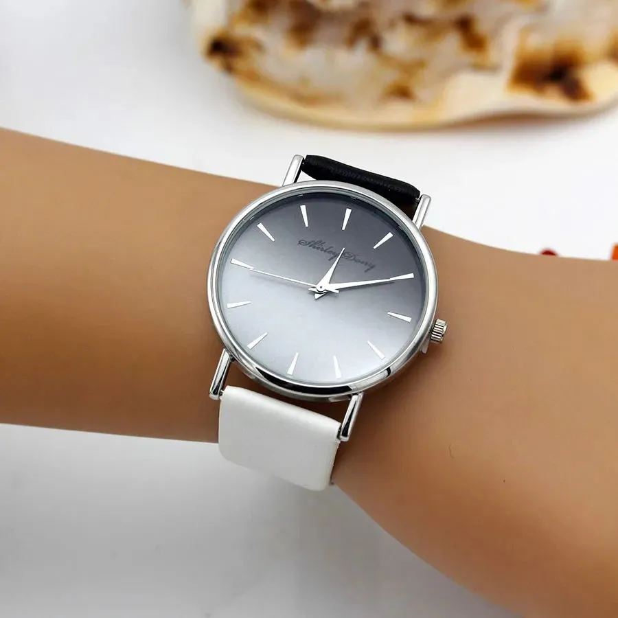 New Ladies Casual Gradient Ramp Clock Luxury Quartz Watch