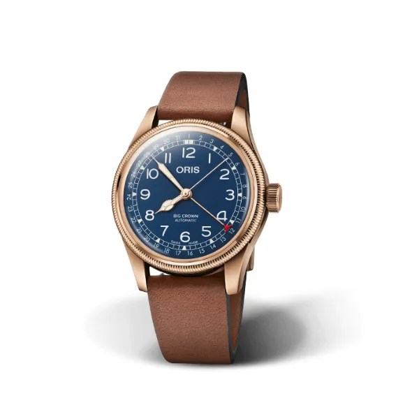 Oris Big Crown Bronze Pointer Date - Blue Dial & Brown Strap