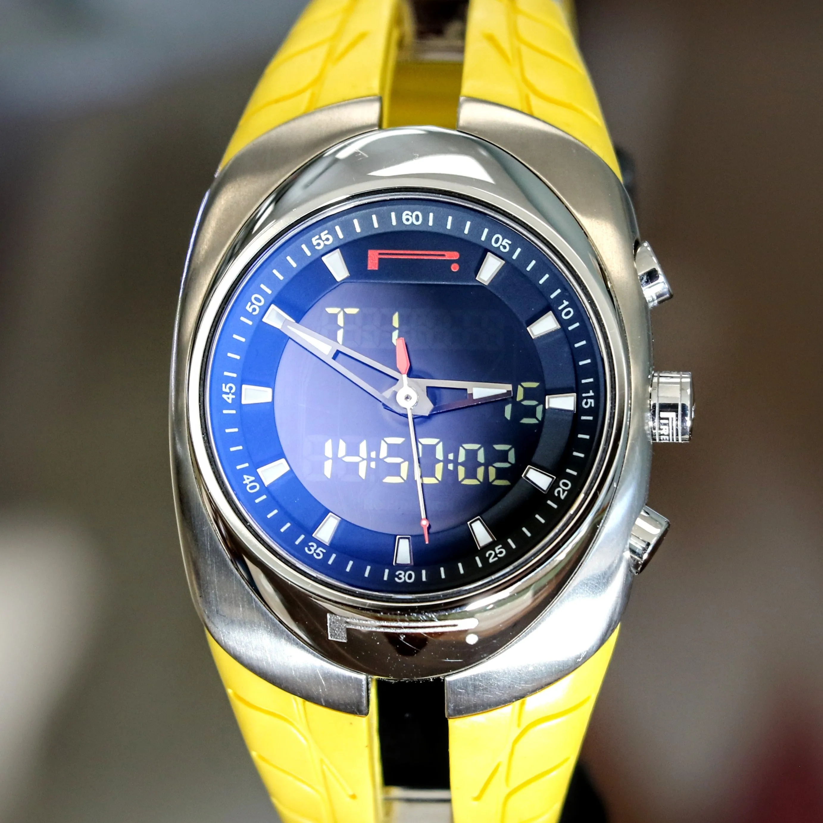 PIRELLI PZero Tempo Watch Analog & Digital Chronograph Wristwatch w/ Alarm GMT