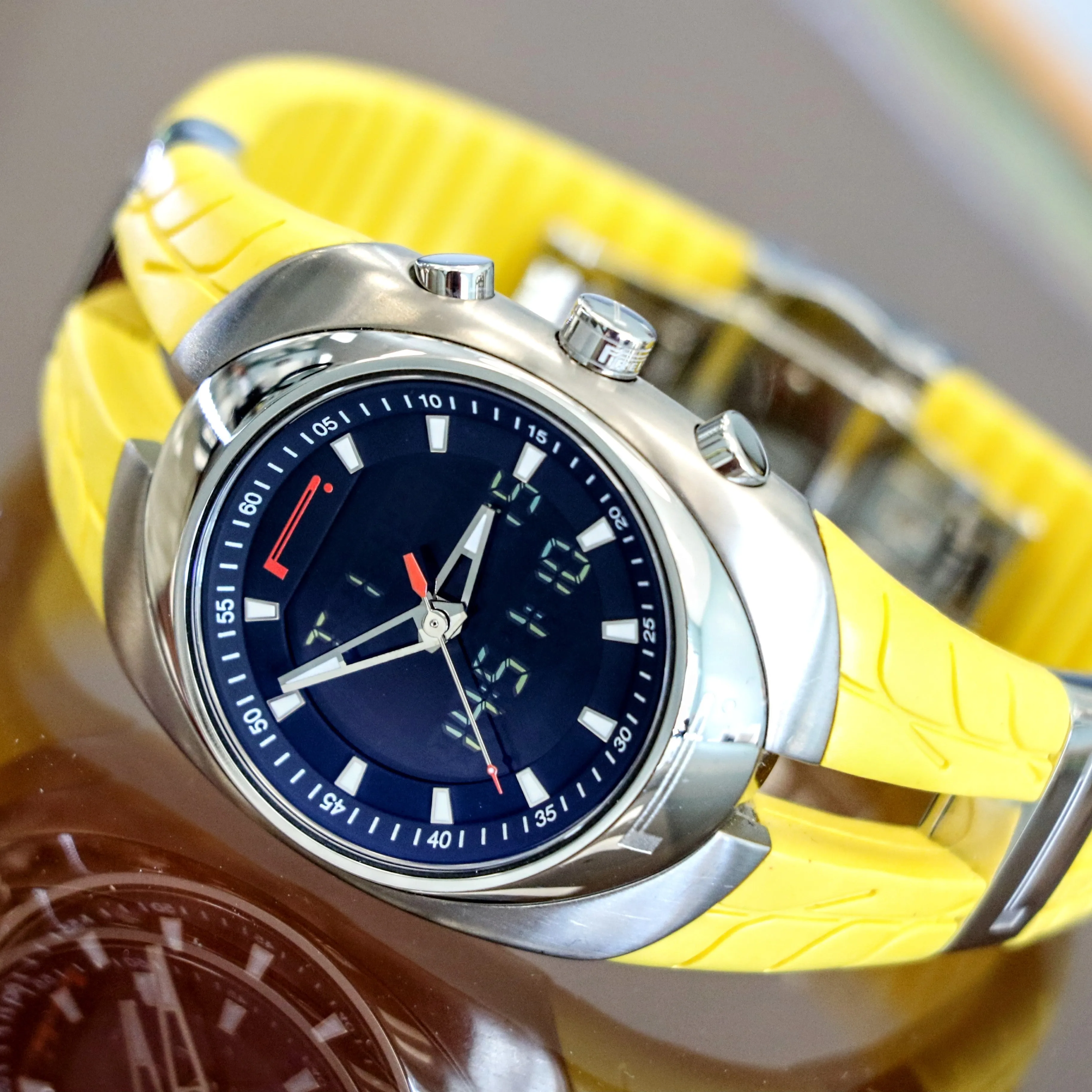 PIRELLI PZero Tempo Watch Analog & Digital Chronograph Wristwatch w/ Alarm GMT