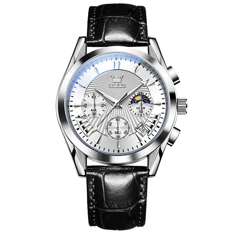 Quartz Watch with Genuine Leather Band
