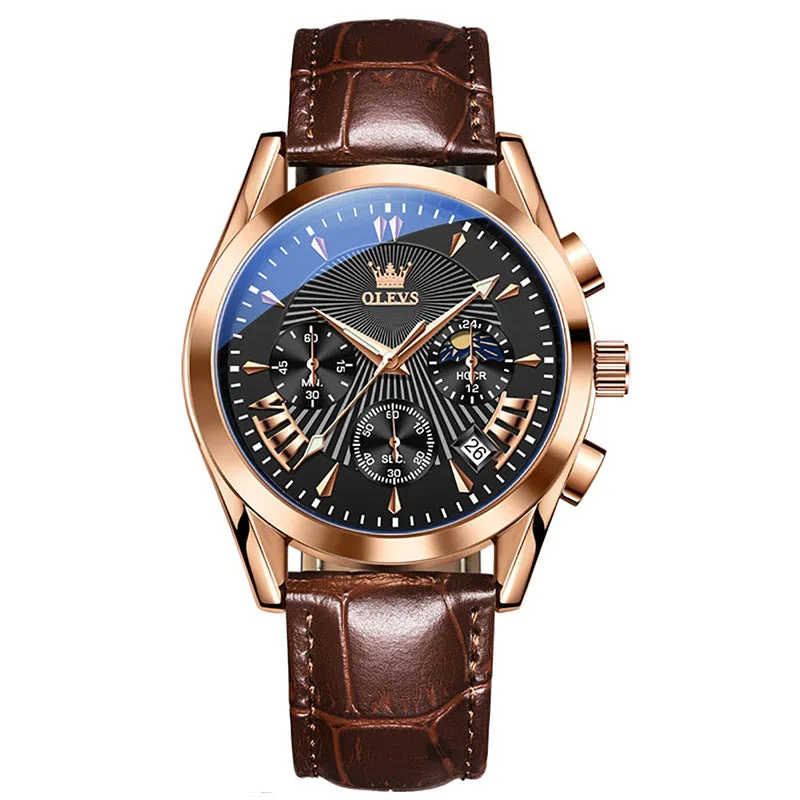 Quartz Watch with Genuine Leather Band