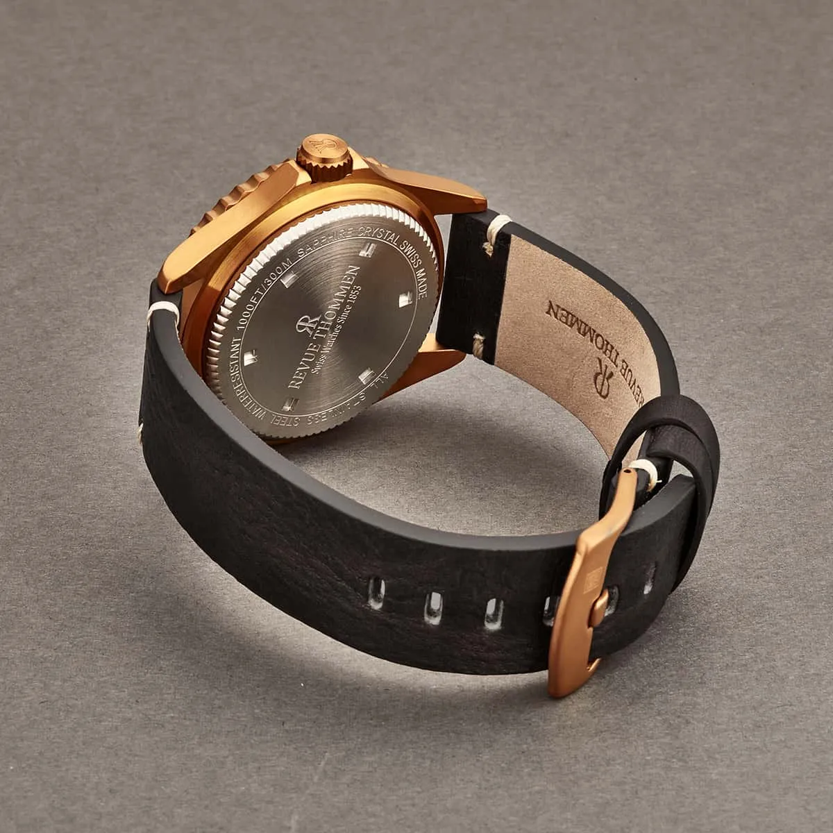 Revue Thommen 17571.2592 'Diver' Silver Dial Black Leather Strap Date Automatic Watch