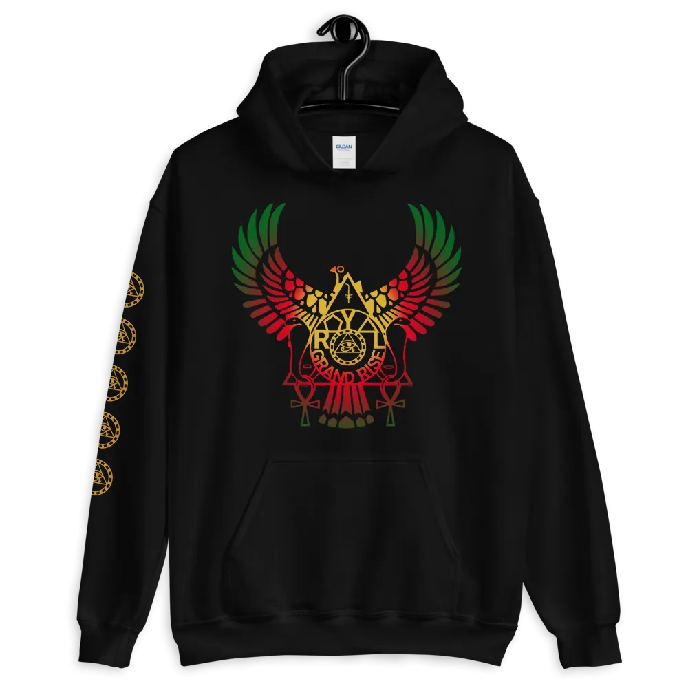 ROYAL. | RA PARTY | GRAND RISING Unisex Hoodie Nubian Flag And Gradient Varieties