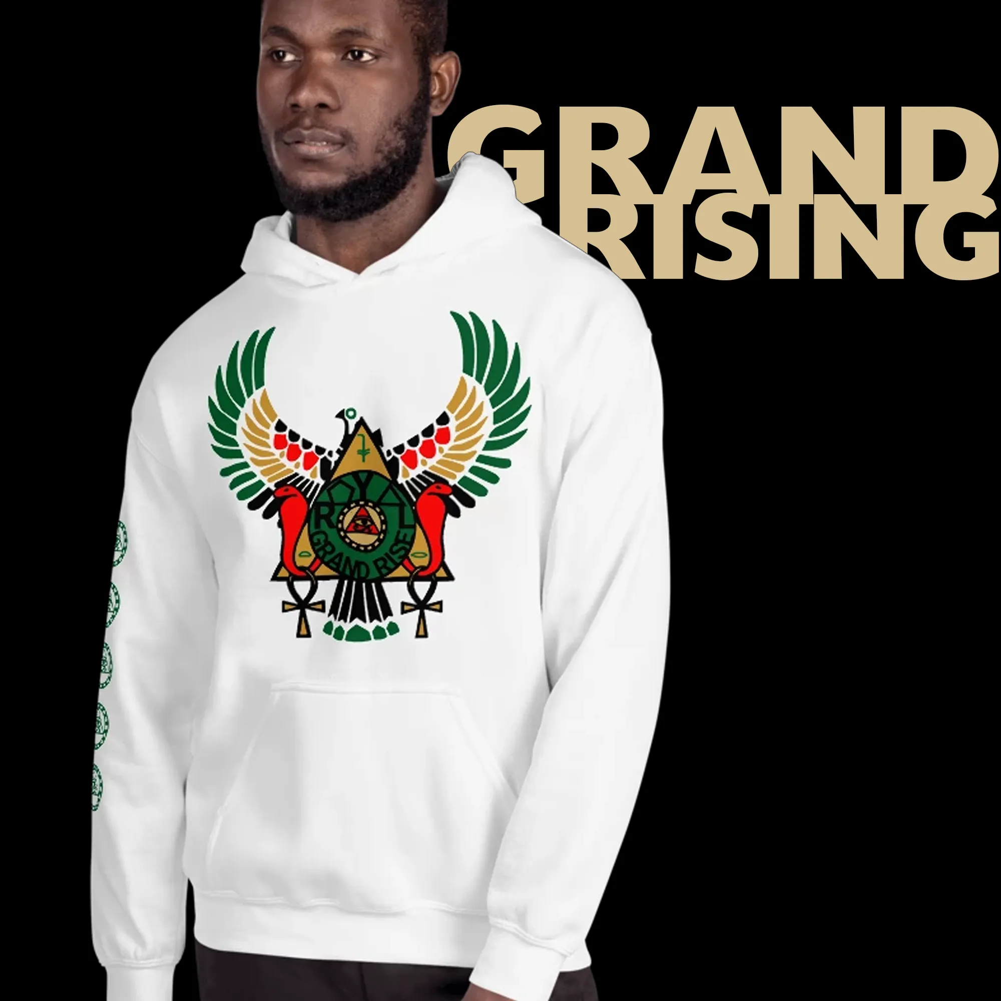 ROYAL. | RA PARTY | GRAND RISING Unisex Hoodie Nubian Flag And Gradient Varieties