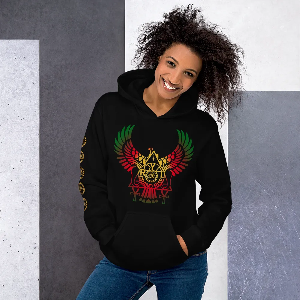 ROYAL. | RA PARTY | GRAND RISING Unisex Hoodie Nubian Flag And Gradient Varieties