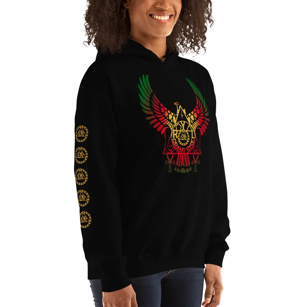 ROYAL. | RA PARTY | GRAND RISING Unisex Hoodie Nubian Flag And Gradient Varieties