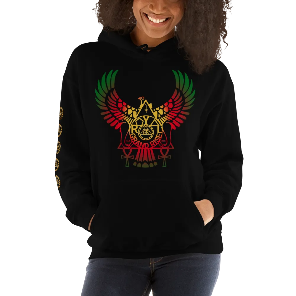ROYAL. | RA PARTY | GRAND RISING Unisex Hoodie Nubian Flag And Gradient Varieties