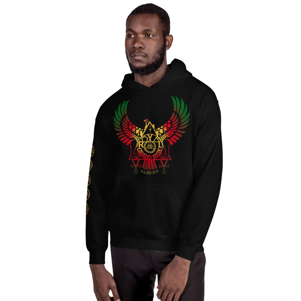 ROYAL. | RA PARTY | GRAND RISING Unisex Hoodie Nubian Flag And Gradient Varieties