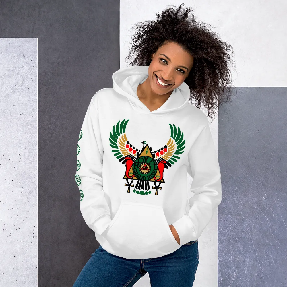 ROYAL. | RA PARTY | GRAND RISING Unisex Hoodie Nubian Flag And Gradient Varieties