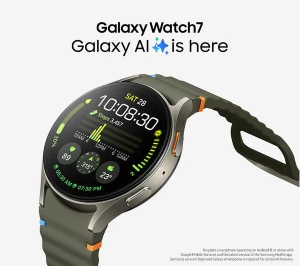 SAMSUNG Galaxy Watch7 GPS with Bixby - Green, 44 mm - Pristine