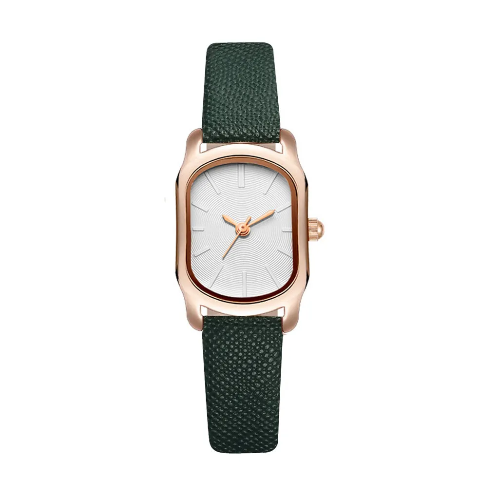 Sidiou Group Women's Fashion Black Small Watch Vintage Leather Ladies Wrist Watches Simple Oval Dial Dress Retro Female Quartz Wristwatch