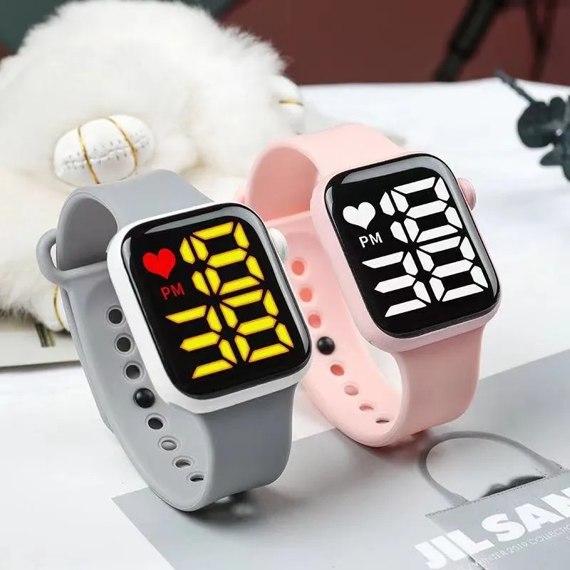 Sidiou Group Women's Watch LED Electronic Square Digital Watches Fashion Casual Silicone Strap Waterproof Sport Simple Wristwatch For Student