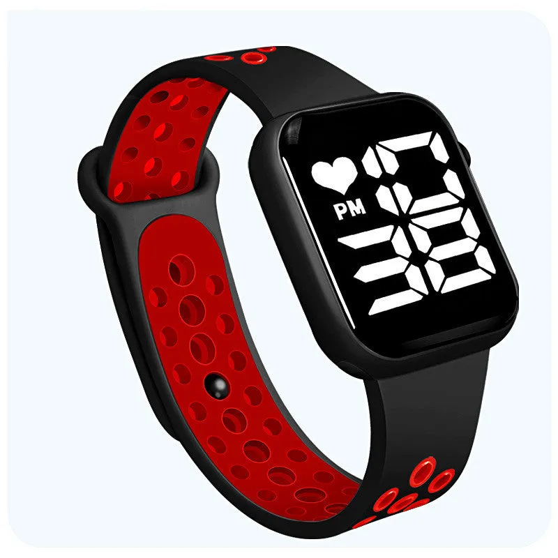 Sidiou Group Women's Watch LED Electronic Square Digital Watches Fashion Casual Silicone Strap Waterproof Sport Simple Wristwatch For Student