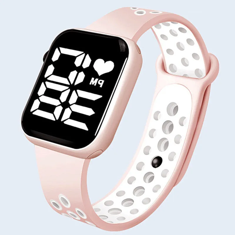 Sidiou Group Women's Watch LED Electronic Square Digital Watches Fashion Casual Silicone Strap Waterproof Sport Simple Wristwatch For Student