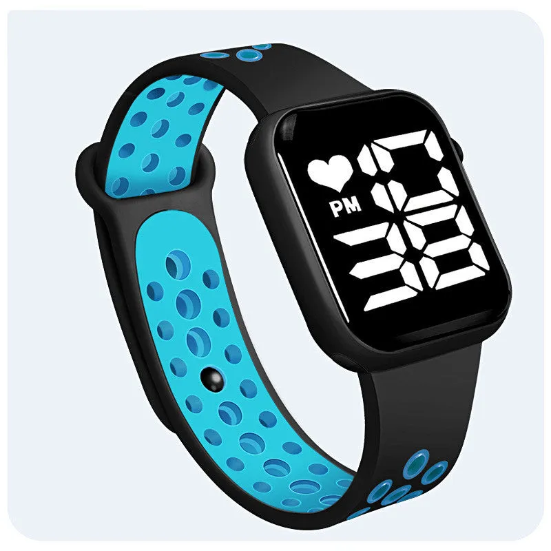 Sidiou Group Women's Watch LED Electronic Square Digital Watches Fashion Casual Silicone Strap Waterproof Sport Simple Wristwatch For Student