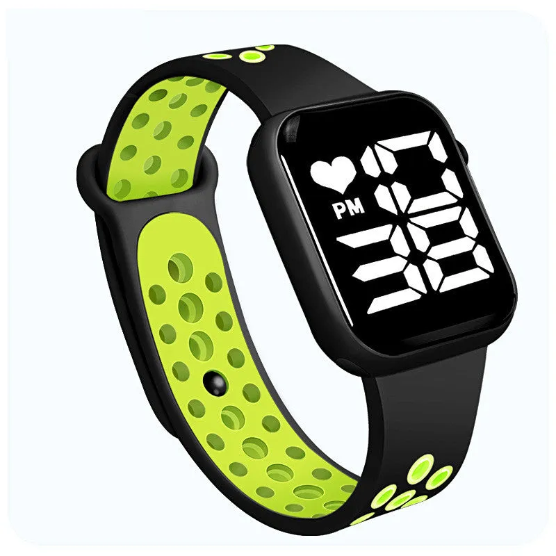 Sidiou Group Women's Watch LED Electronic Square Digital Watches Fashion Casual Silicone Strap Waterproof Sport Simple Wristwatch For Student