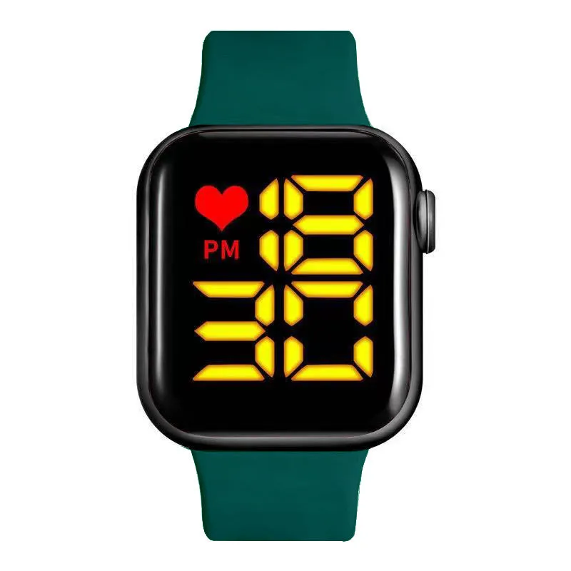 Sidiou Group Women's Watch LED Electronic Square Digital Watches Fashion Casual Silicone Strap Waterproof Sport Simple Wristwatch For Student
