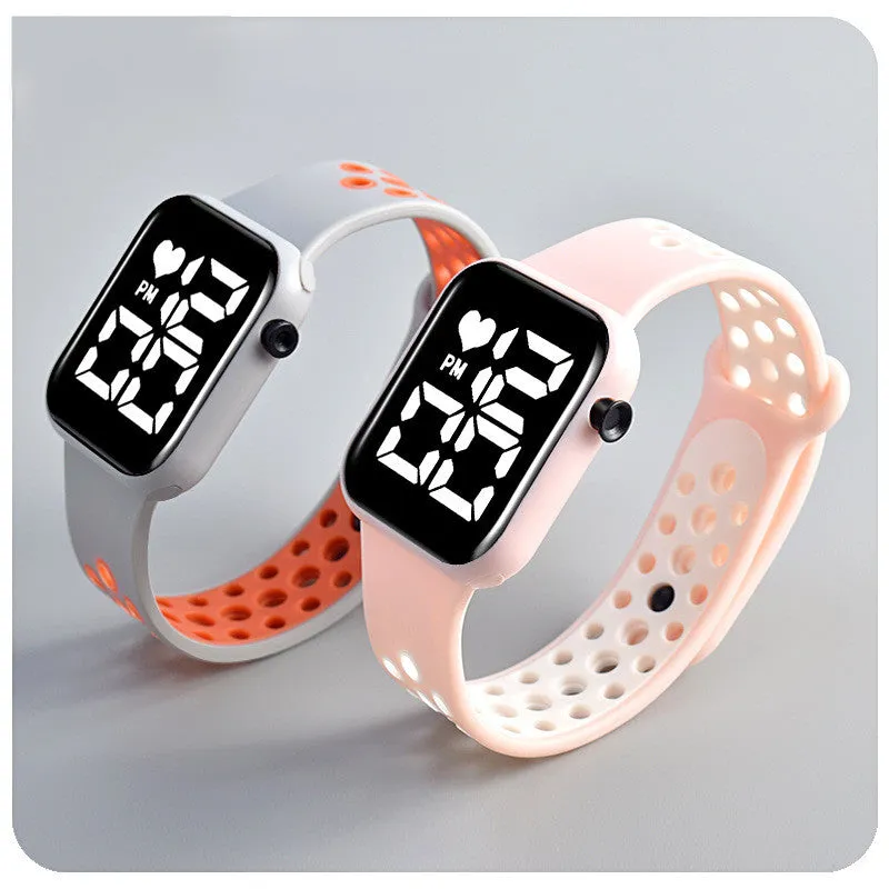Sidiou Group Women's Watch LED Electronic Square Digital Watches Fashion Casual Silicone Strap Waterproof Sport Simple Wristwatch For Student