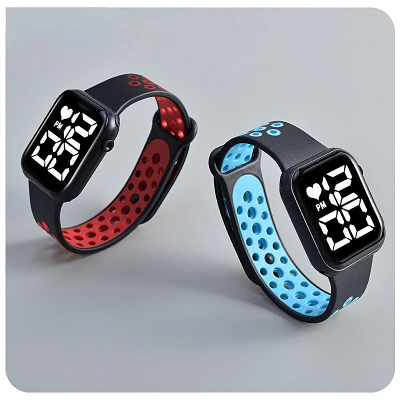 Sidiou Group Women's Watch LED Electronic Square Digital Watches Fashion Casual Silicone Strap Waterproof Sport Simple Wristwatch For Student