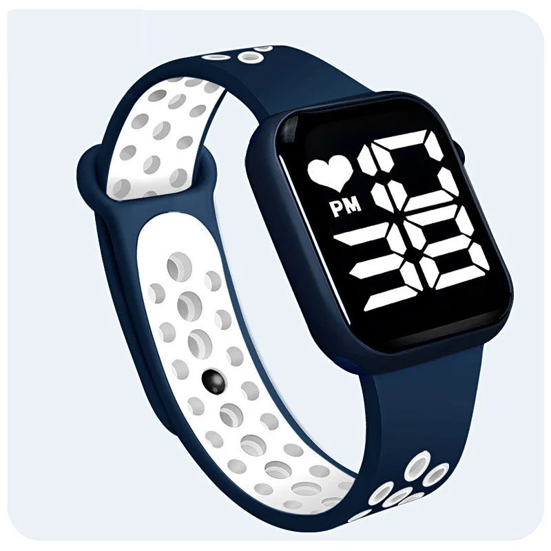 Sidiou Group Women's Watch LED Electronic Square Digital Watches Fashion Casual Silicone Strap Waterproof Sport Simple Wristwatch For Student